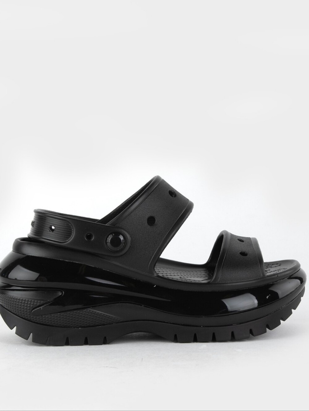 Crocs Mega Crush Platform Sandals Black Mens 7 / Womens 9